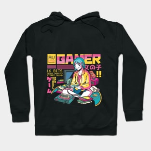 Gamer Girl Retro Gaming Zocken Anime Hoodie